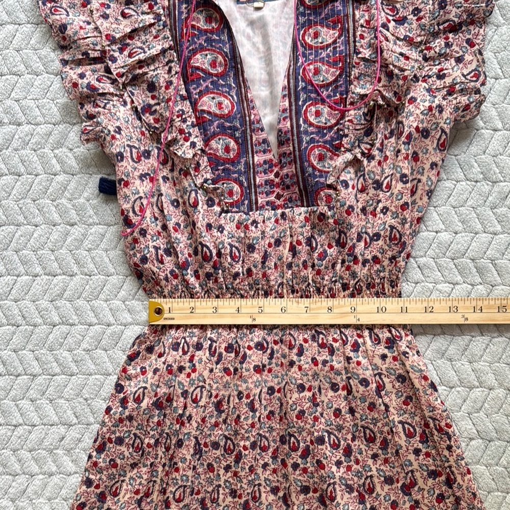 BELL Bunny & Babe Meadow Mini Navy Red Paisley Dress Size S - Picture 12 of 14